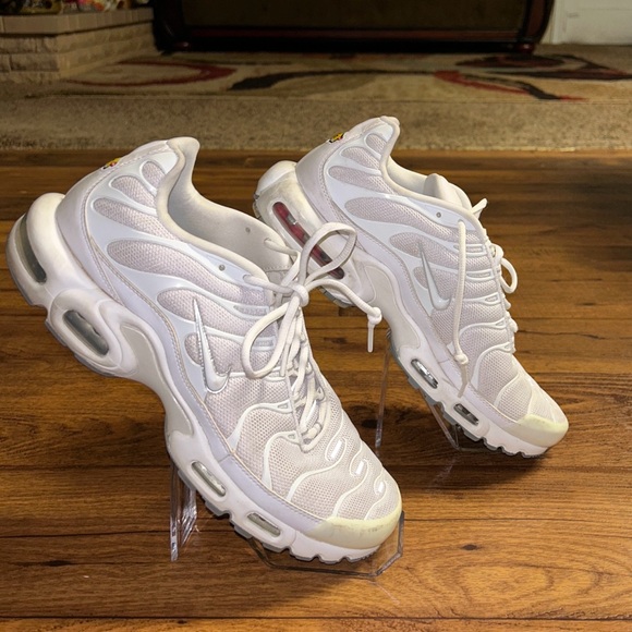 Men’s Nike Air Max Plus White Tennis Shoes • Size 12 • Good Condition No Box - Picture 6 of 13